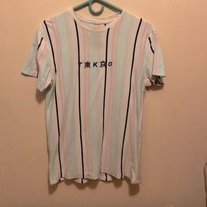 vox striped tee with tokyo design on front